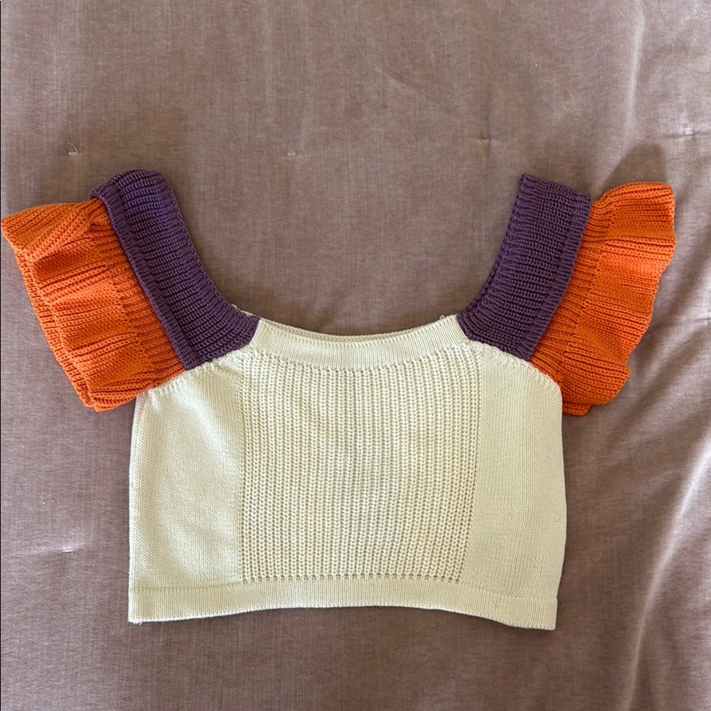 Diana Sabogal Knit Top with Purple Accents